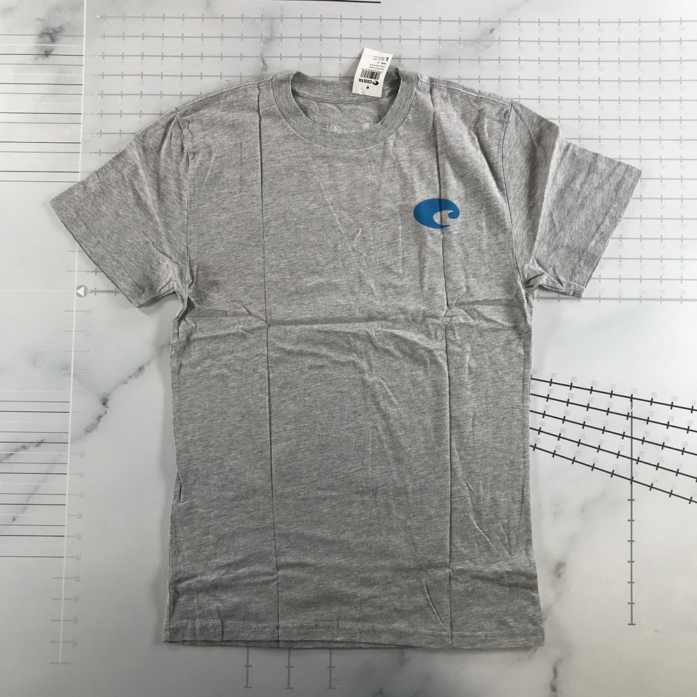 Costa Shirt Mens Small Gray Heather Del Mar Born On The Water SPSHIELD 00HG