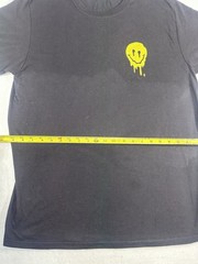 Black Drip Smiley Face Graphic T-Shirt Men’s Size Large Short Sleeve Casual Tee