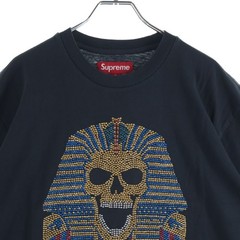 SUPREME 25aw King Tut S Top Black Tat Rhinestone Embellished Short Sleeve Used d