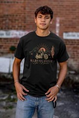 Albuquerque New Mexico NM Desert Motorcycle Womens or Mens Crewneck T Shirt Tee