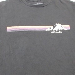 Columbia Shirt Mens XL Black Long Sleeve Mountain Graphic Tee Outdoor Hiking