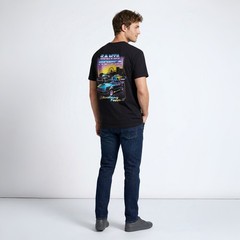Ford Road Trip T-Shirt Mens XXL Black Retro Santa Monica Mustang Fever Graphic