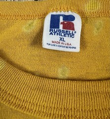 Vintage Distressed Russell Athletic Birmingham Alabama Yellow T Shirt Size XL