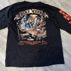 Hot Leather Bike Week Daytona Beach FL 2025 Black Long Sleeve Graphic Shirt Larg