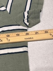 J.Crew Mens Washed Short Sleeve Slub Cotton T-shirt Green White Stripe Medium M