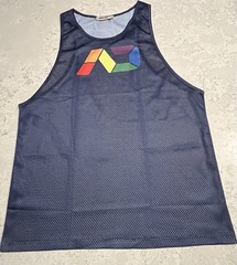 Addicted Men Navy Blue Pride Tank Top Muscle Workout Sz. XXXL/40 Rubber Logo