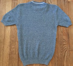 VTG 60s Ban Lon Textured Mod Shirt by Sears, Heathered Blue, Small, Atomic Age
