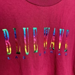 Vintage Blue Wave Las Vegas shirt XL maroon single stitch rainbow foil print tee