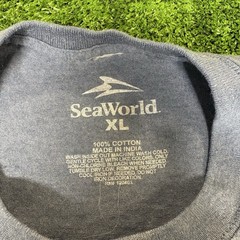 Mens SeaWorld Polar Bear Wild Life Graphic Short Sleeve T-Shirt Blue Size XL