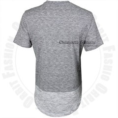 Men Long T-Shirt Extended Casual Short Sleeves Crew Neck Hip Hop Longline Tee