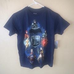 NEW DC Universe Comics Justice League Batman Superman Movie Logo T-Shirt Size YS