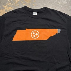 Tennessee Shirt Adult Medium Black Orange T-Shirt Short Sleeve Double Sided Vols