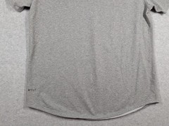 BYLT Men Shirt XL Drop Cut Lux Crewneck Performance Short Sleeve Curve Hem Gray
