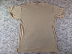 Soffe USA Made XL Beige Basic Tee 50 50 Cotton Poly Short Sleeve Casual Shirt