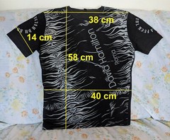 HAMILTON Cotton Elastane Mix T-Shirt SIZE M Size BLACK Tiger White