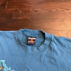 Vintage Rainforest AOP Nature T Shirt 90s Single Stitch Medium Teal/cyan Blue