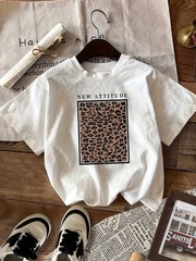 Women’s Casual Sport Letter Print Round Neck Short Sleeve T-Shirt↗