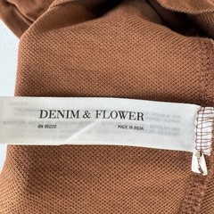 Denim & Flower Shirt Mens Medium M Solid Brown Contrasting Trim
