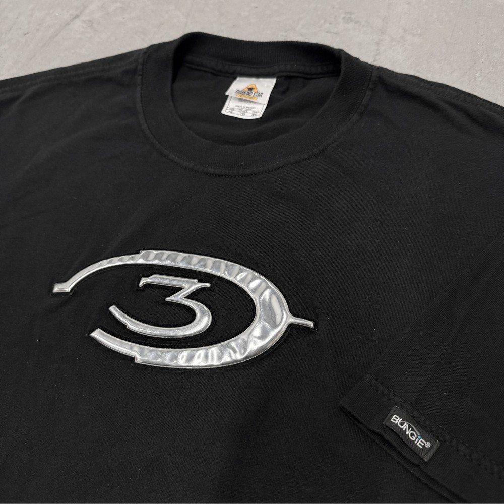 Halo 3 Logo Tee Size XL Bungie Promo Xbox 360 Chrome Emblem Diamond Star Shirt