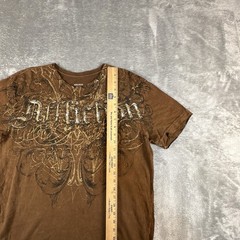 Affliction Shirt Mens M Angel Wing Eagle Skull Biker Graphic Tee