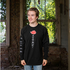 Naruto Shippuden Akatsuki Anti Village Symbols Cloud Anime Adult Unisex Long Sle
