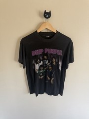 1987 Deep Purple The House Of Blue Light Tour 80s Faded Black Vintage T-Shirt Lg