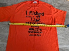 Vtg 1989 Funny WALLEYE FISHING TOURNAMENT T-Shirt XL Made In USA Single Stitch