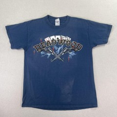 Deadwood Shirt Mens M Blue Delta Wild Bill Rides Again Biker Gambling Tee