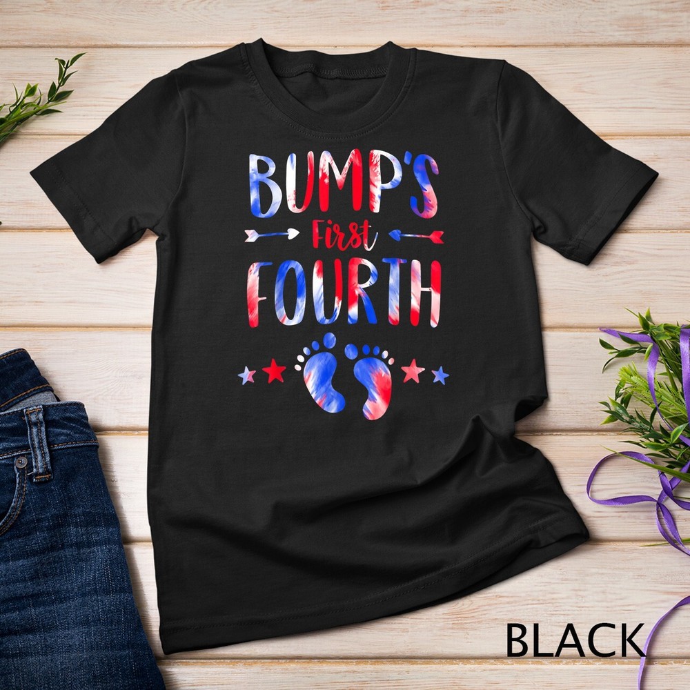 Bump’s First 4th Of July Pregnancy Independence Day Tie Dye Unisex T-shirt