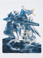 Gundam UNIQLO White T Shirt Mobile Suit Mercury Witch anime Manga Film Japan M