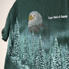 Vintage American Bald Eagle 90s Nature T Shirt Size XL Green Kentucky