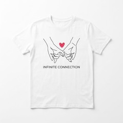 Infinite Connection T-Shirt – Minimalist Pinky Swear Hands Design for Couples