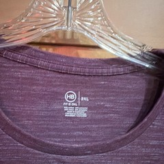 Harbor Bay Men’s 3XL Big & Tall Purple Heathered Pocket T-Shirt Crew Neck