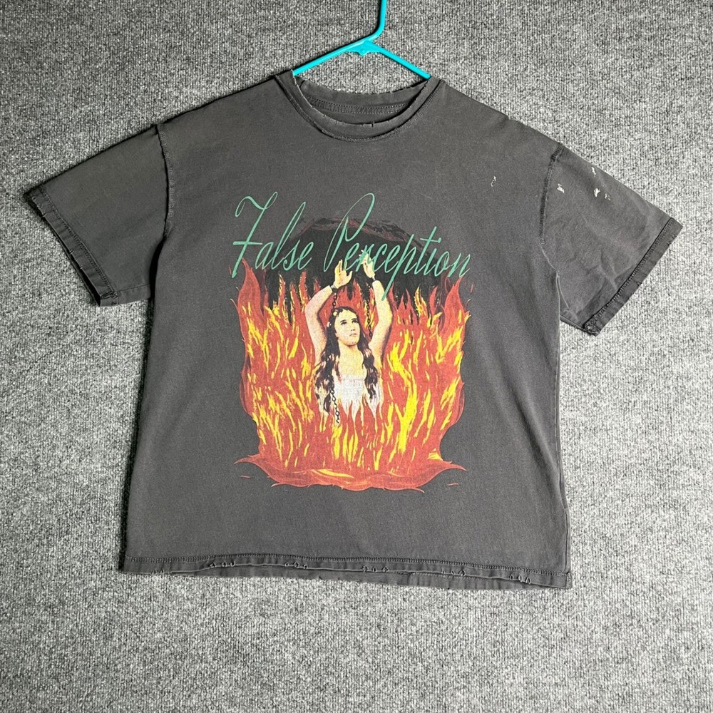 False Perception Remain In Light Graphic Tee Janes Addiction Faded Distressed M