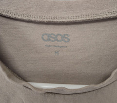 Asos Men Shirt Medium Beige 100% Cotton Short Sleeve Crew Neck Regular Fit Tee