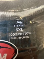Black T-Shirt Solid 5XL Jam Brand Very Soft, Stretchy Material 100% Cotton NWT
