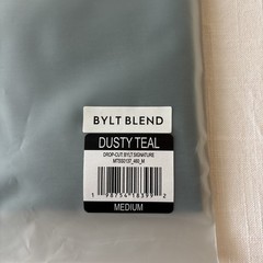 BYLT Signature Basics Men’s S/S Blend, Size Medium Drop Cut Shirt NWT Dusty Teal