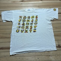 Vintage 80s Imported Licor 43 Alphabet Liquor Promo Art Shirt Size XL