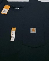 NEW Mens Carhartt Dark Blue Loose Fit Logo Pocket Shirt 5XL [IRREGULAR]