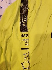 Junior 2XL Neon Green NASA T Shirt With Print On Sleeves