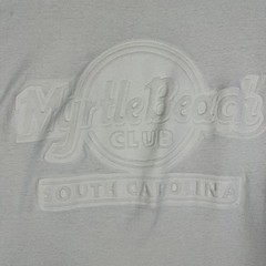 VINTAGE 90s Myrtle Beach Club Puff Print T-Shirt Mens XXL Cream Made in USA