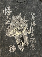 Toei Animation Dragon Ball Z Vegeta Acid Wash Graphic Black Cotton XL T-Shirt