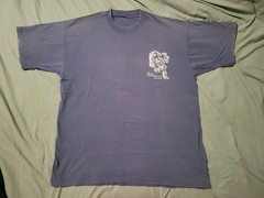 Vintage 90s Dave Matthews Band Shirt Stone Face Rock Music Art Tee Blue Size L