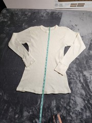 Vintage Handtex Shirt Mens Large White Long Underwear Waffle Knit