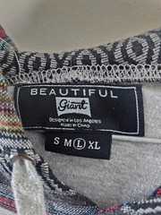 Beautiful Giant Hoodie Mens Large Gray Pullover Aztec Print Soft Lightweight