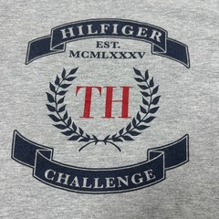 Tommy Hilfiger Challenge V Neck Gray Y2K T-Shirt – Size XXL
