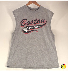 Vintage 90s Y2K Anvil Boston Marathon T-Shirt Sleeveless Skater Muscle Tee USA L