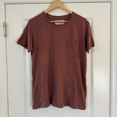 Mollusk Hemp Pocket Tee Sustainable Hemp Cotton Size Medium Clay Red USA
