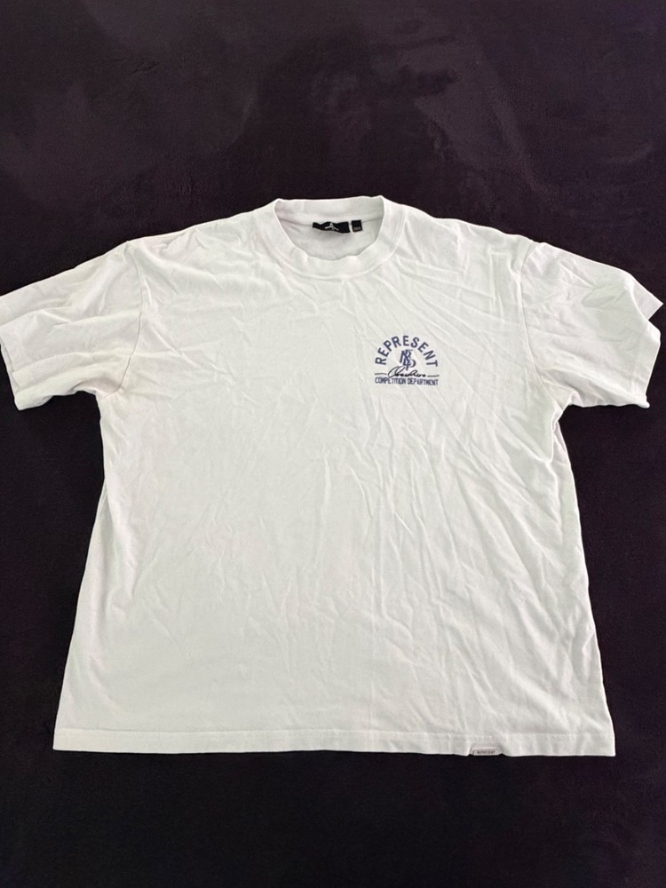 REPRESENT COMPETiTiON DEPARTMENT T-SHiRT -SiZE XL- iN FLAT WHITE