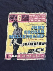 John Mellencamp Scarecrow Tour Concert T Shirt Bloomington Indiana IU 2010 Large